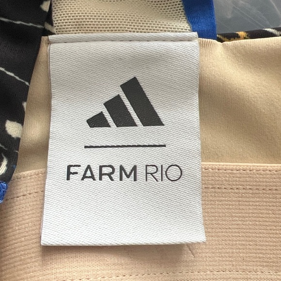Adidas X Farm Rio Blue Multicolor Butterfly Crop Top - Picture 9 of 11